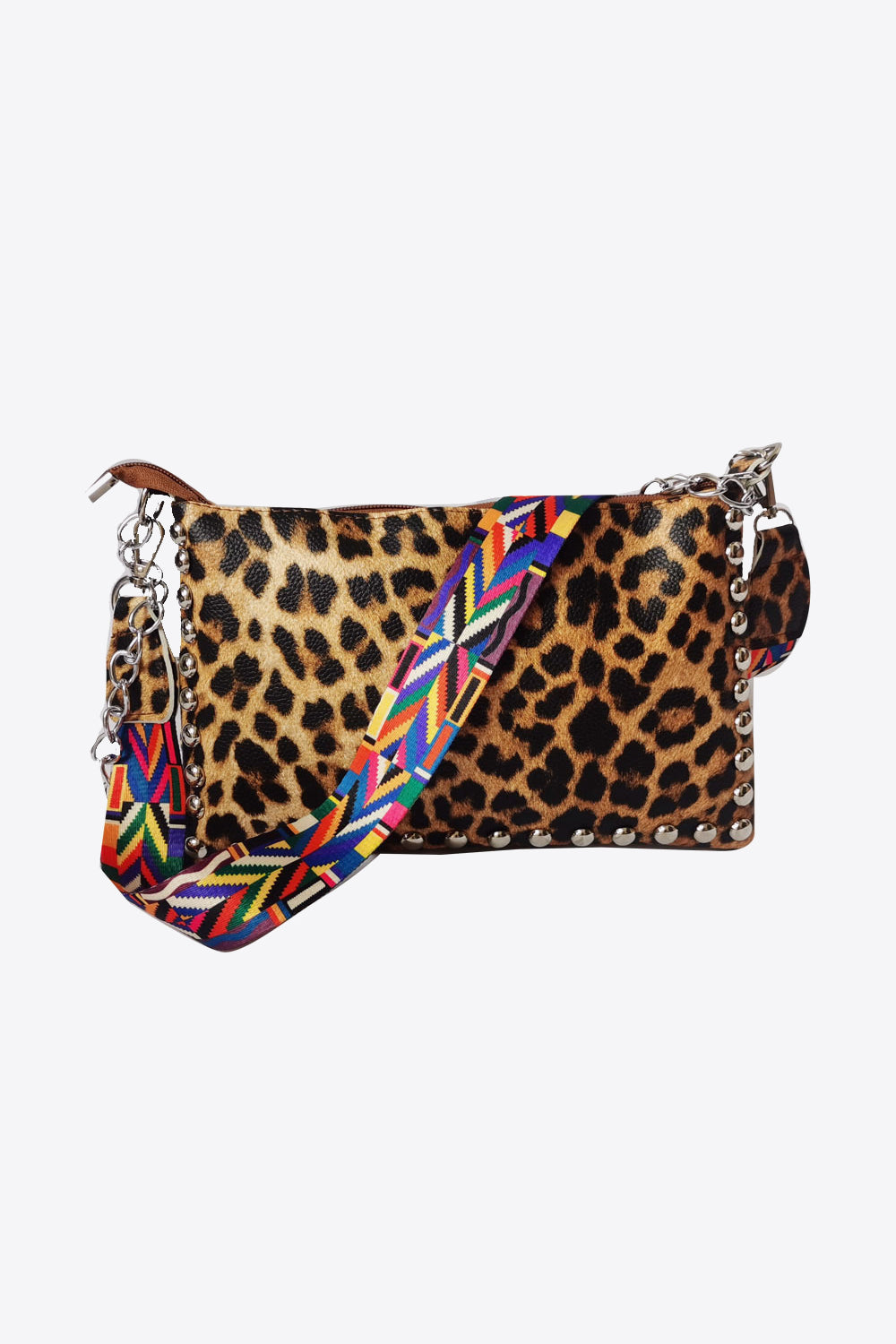 Baeful PU Leather Studded Shoulder Bag