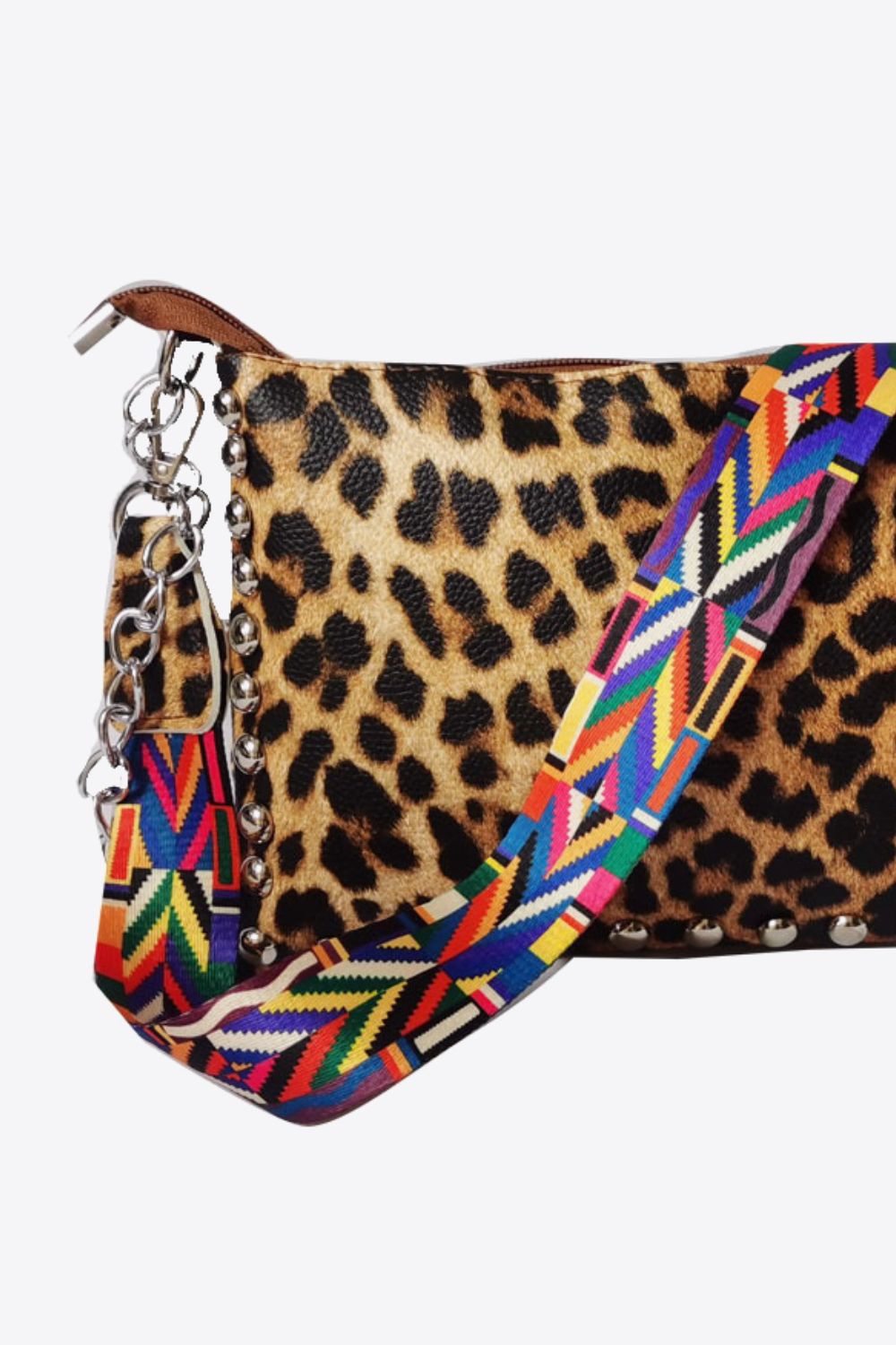 Baeful PU Leather Studded Shoulder Bag
