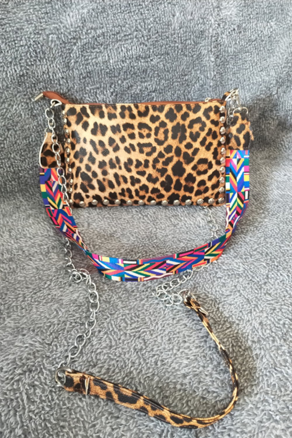 Baeful PU Leather Studded Shoulder Bag