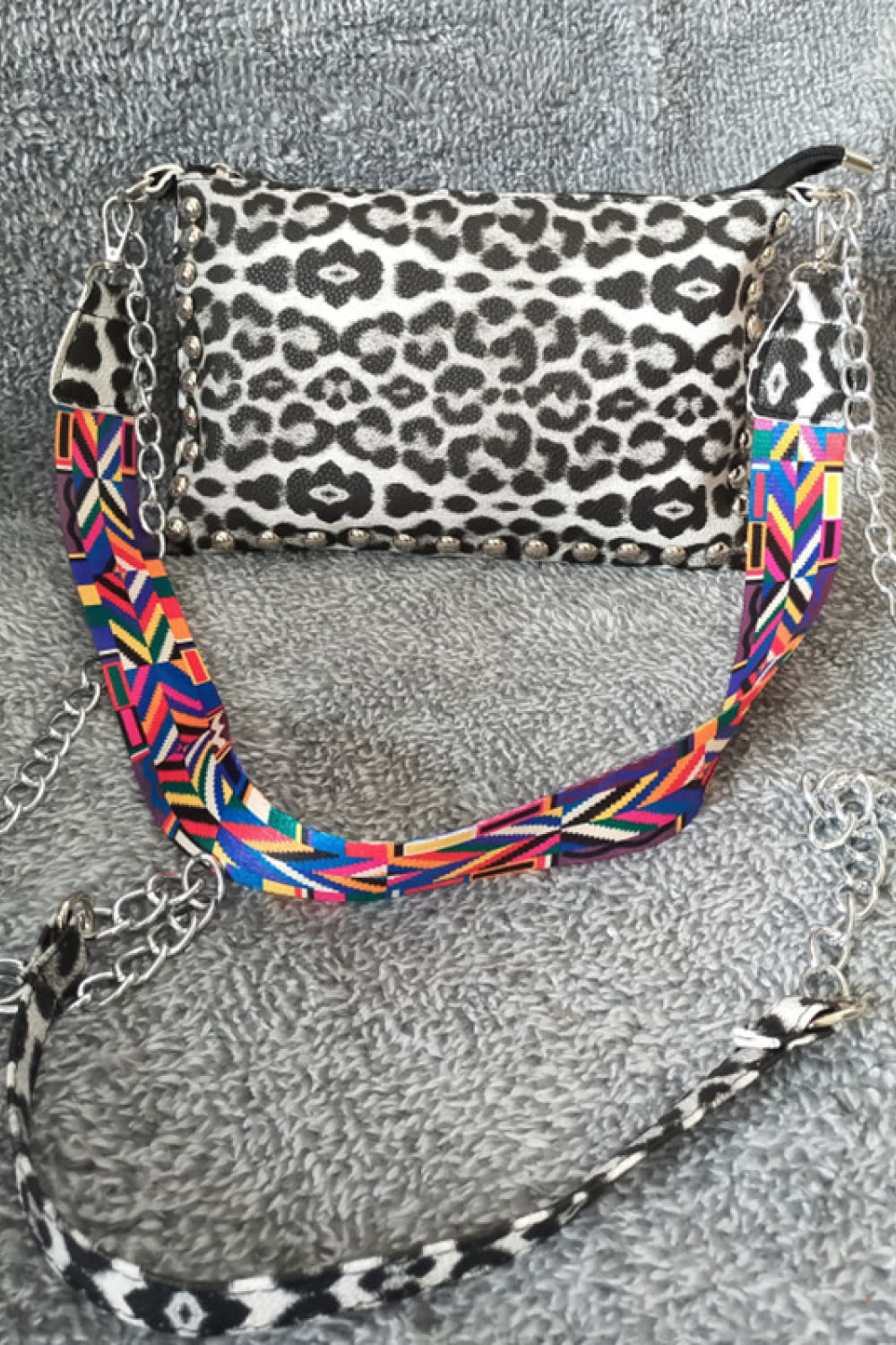 Baeful PU Leather Studded Shoulder Bag