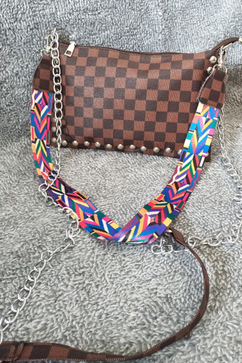 Baeful PU Leather Studded Shoulder Bag